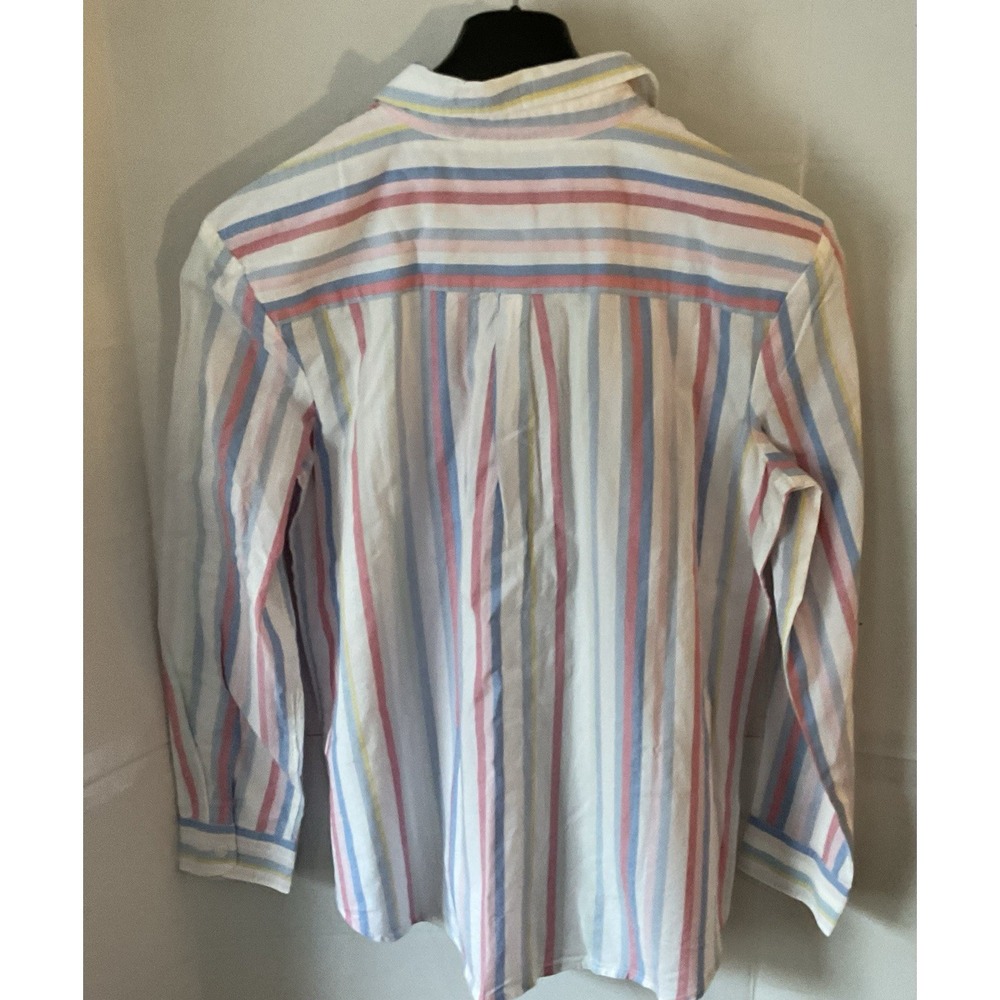 Joules Cornelia Stripe Cotton Shirt US 10 Pastel Button Down Classic Fit New - Picture 6 of 10